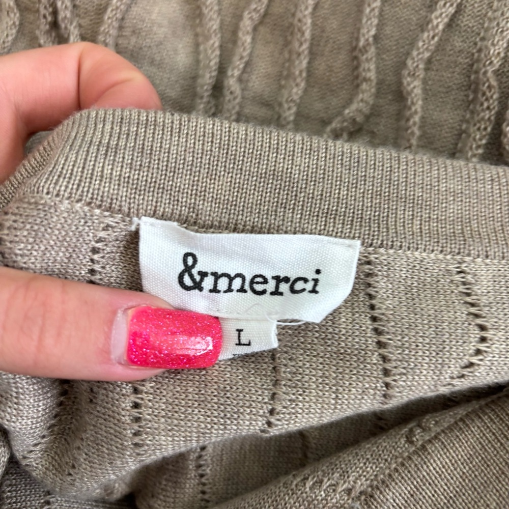 &merci textured tan crewneck sweater - Picture 5 of 5